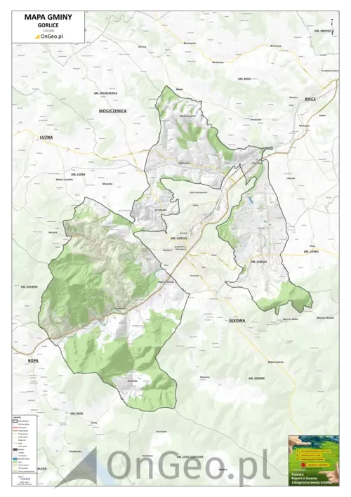 Mapa gminy Gorlice